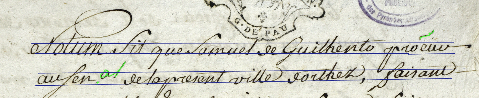 Description abréviations dans une minute notariale