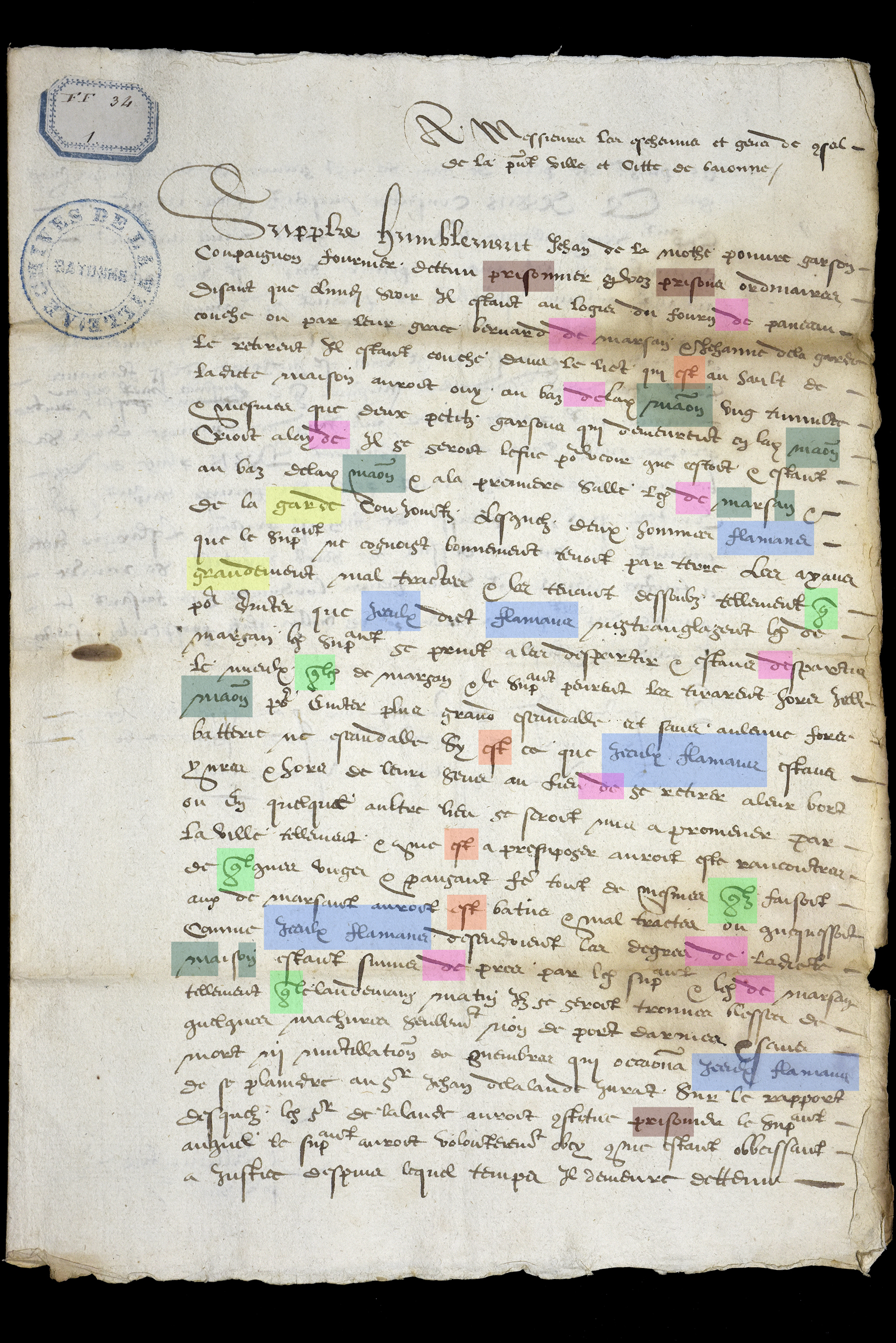 Supplique d'un condamné pour obtenir sa libération